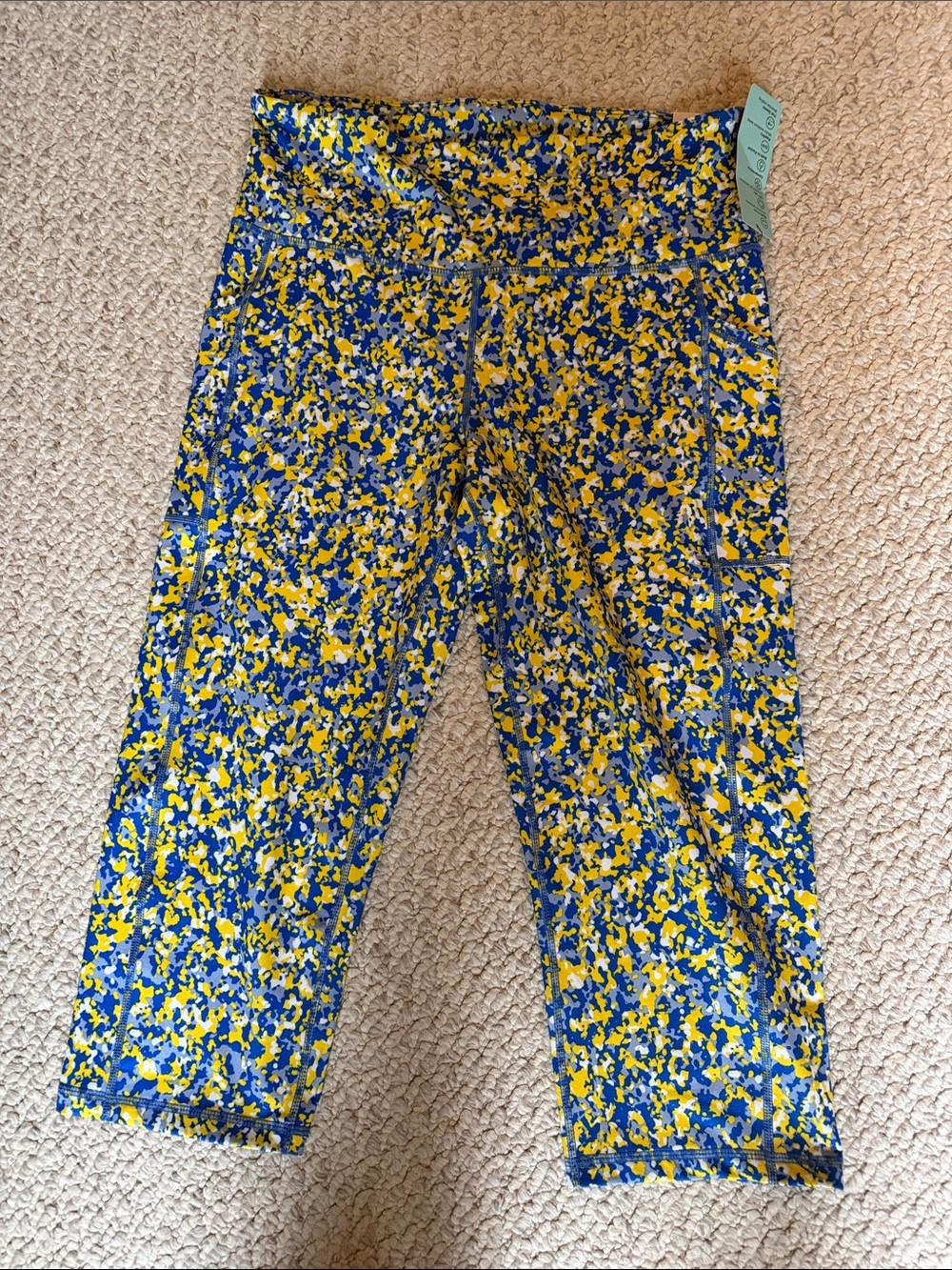 Ideology Blue, Yellow & White Abstract Print Leggings